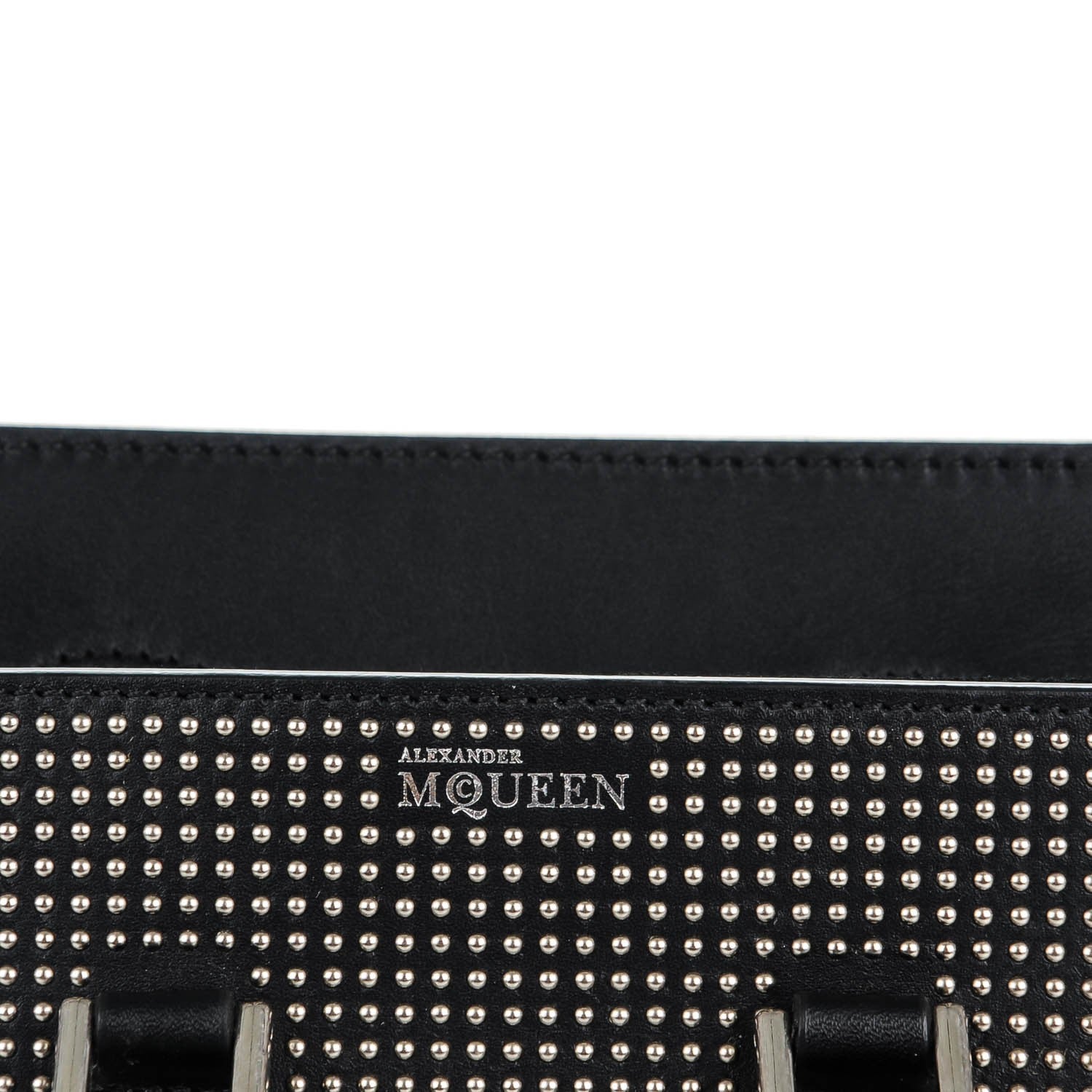 Alexander McQueen Calfskin Studded Mini Heroine Shoulder Bag Black 8 of 8
