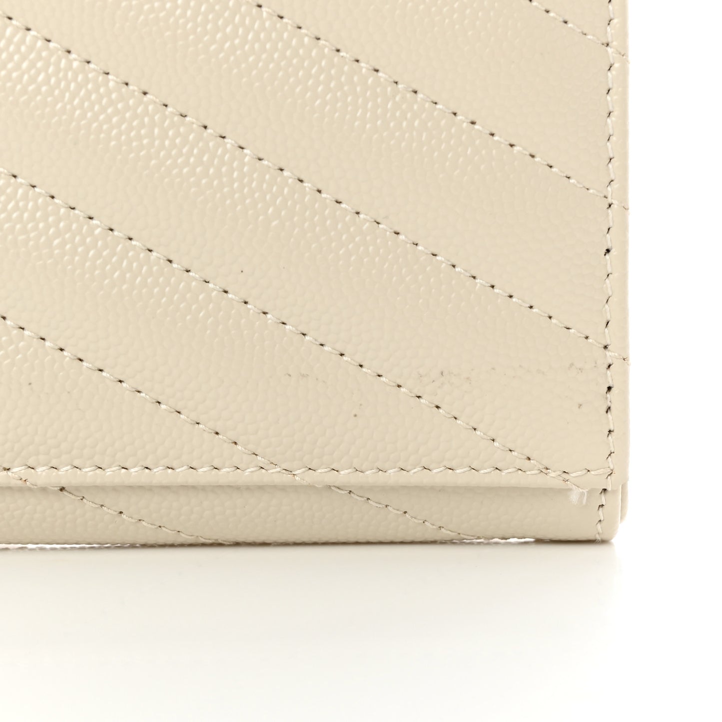 Grain De Poudre Matelasse Chevron Monogram Envelope Clutch Blanc Vintage