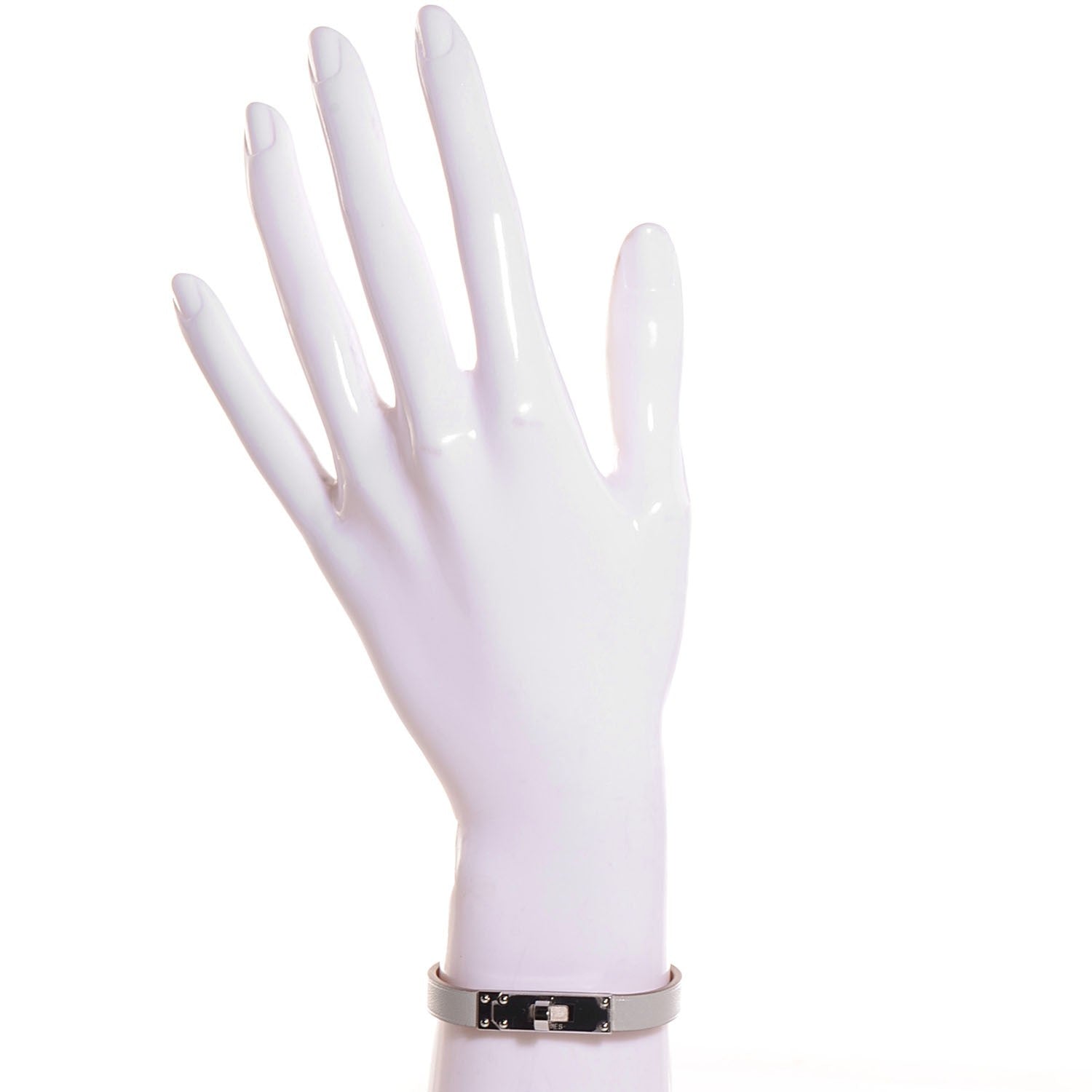 Hermes Tadelakt Micro Kelly Bracelet Gris Perle XS 2 of 10