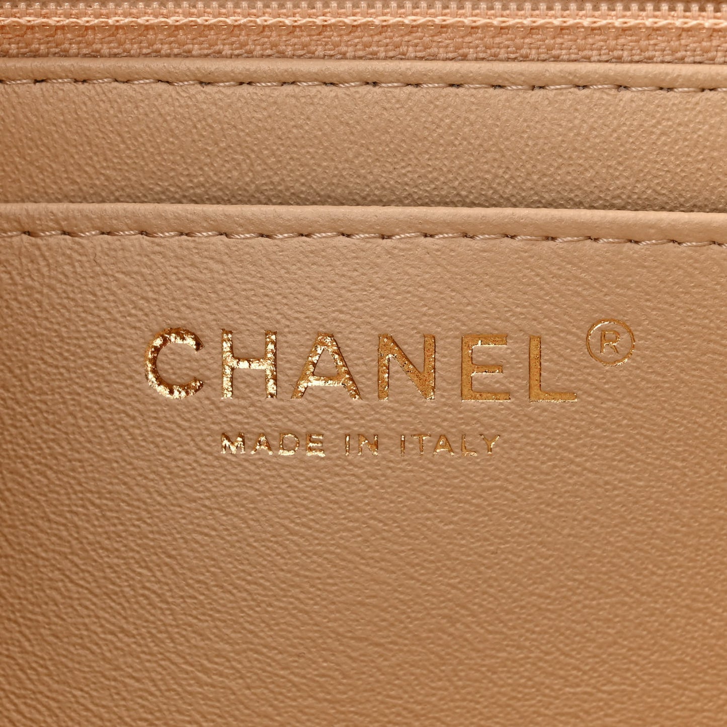 Lambskin Quilted Mini Rectangular Flap Beige