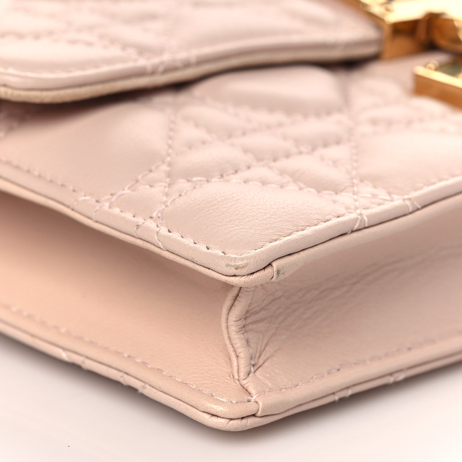 Christian Dior Lambskin Cannage Dioraddict Wallet on Chain Clutch Rose Poudre 8 of 9