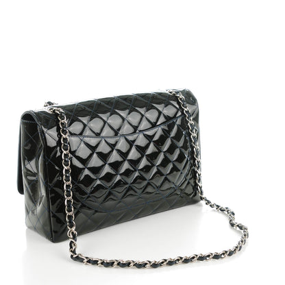 Chanel Patent Quilted Maxi Single Flap Dark Blue 3 of 8