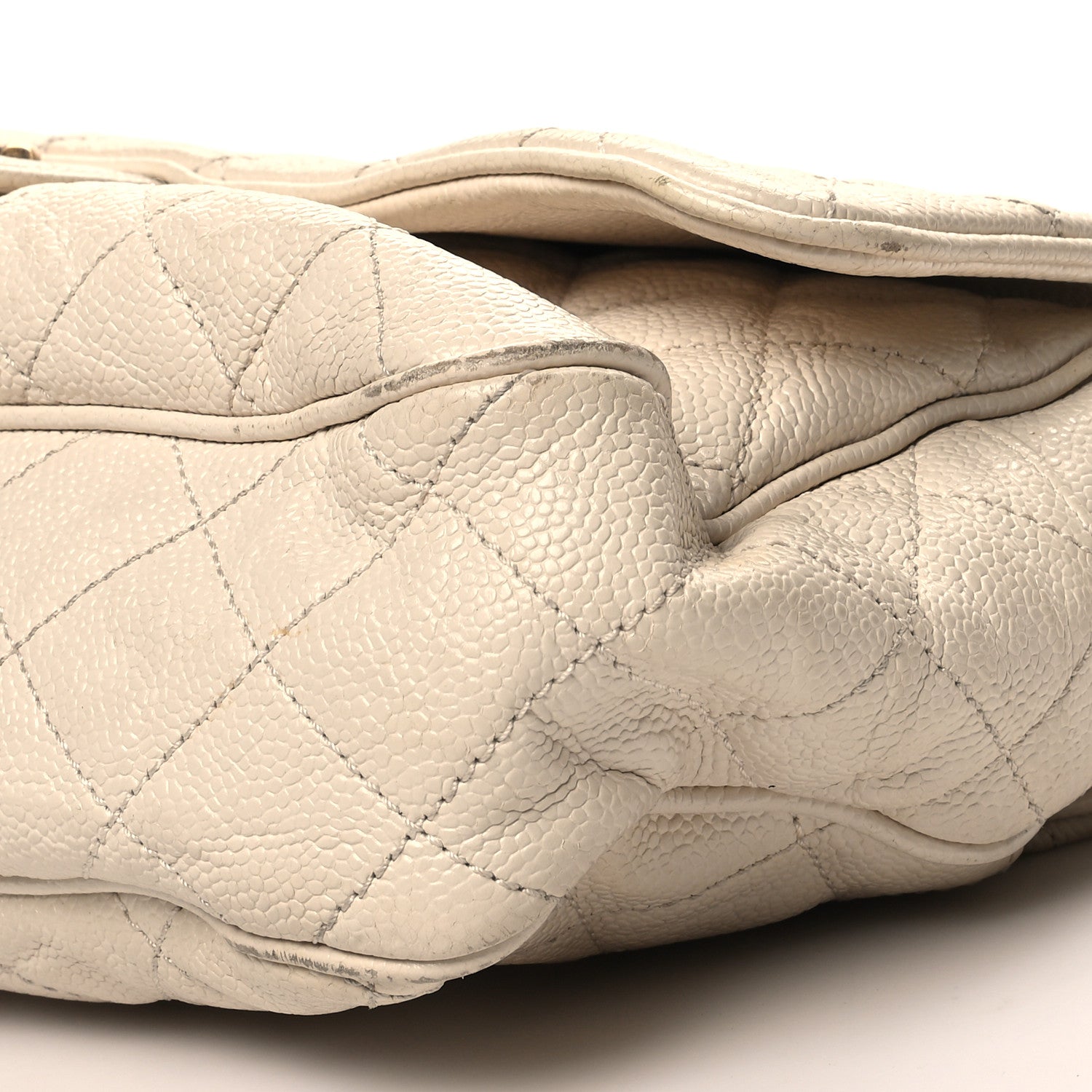 Chanel Crumpled Grained Calfskin Quilted Large Shiva Flap Dark White 11 of 19