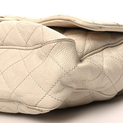 Chanel Crumpled Grained Calfskin Quilted Large Shiva Flap Dark White 11 of 19