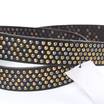 Gucci Calfskin Studded Feline Belt 110 44 Black 4 of 7