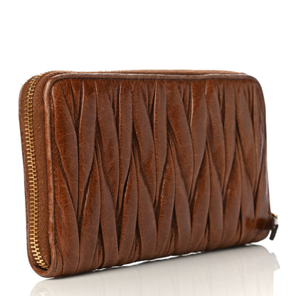 Miu Miu Matelasse Zip Around Wallet Brown 3 of 24