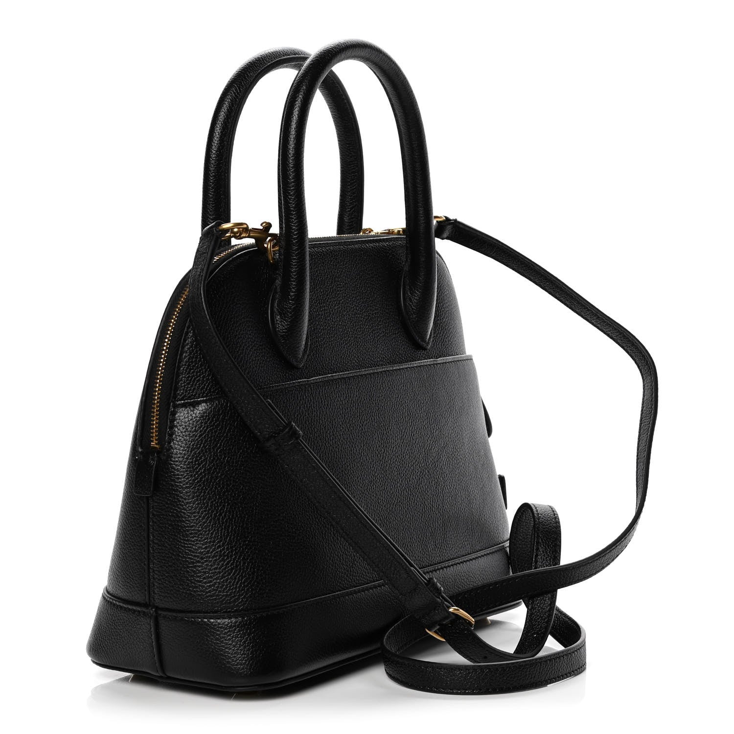 Balenciaga Grained Calfskin Logo S Ville Top Handle Bag Black White 3 of 6