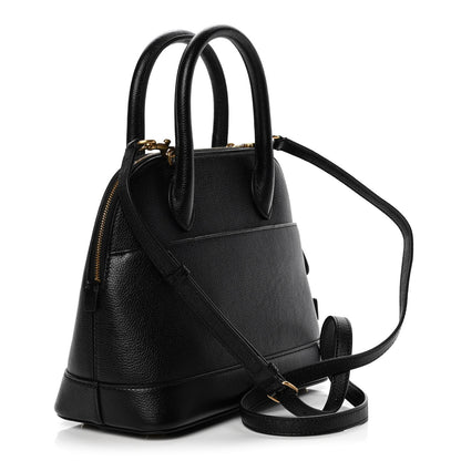 Balenciaga Grained Calfskin Logo S Ville Top Handle Bag Black White 3 of 6