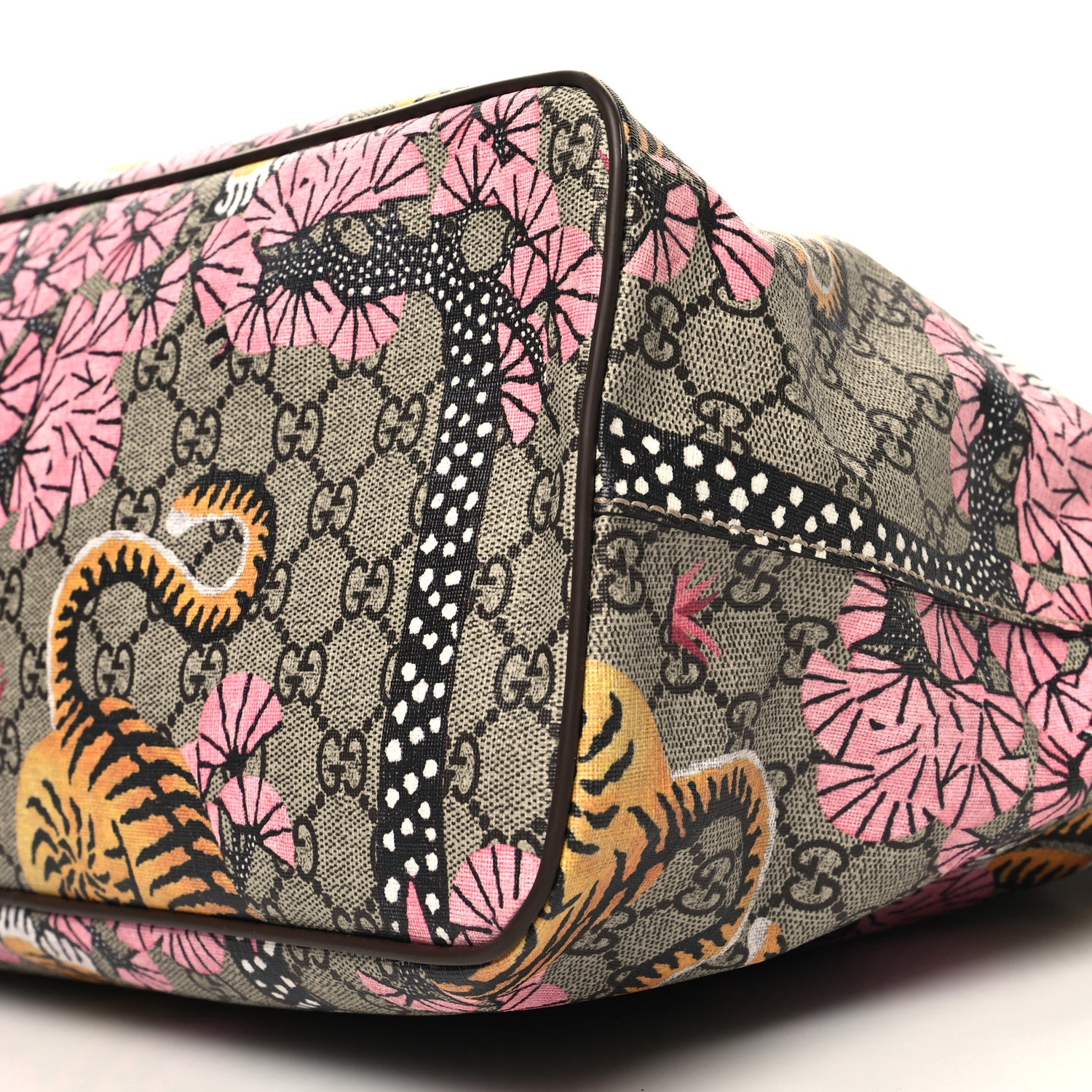 Gucci Soft GG Supreme Monogram Bengal Medium Crossbody Tote Beige Pink 10 of 11