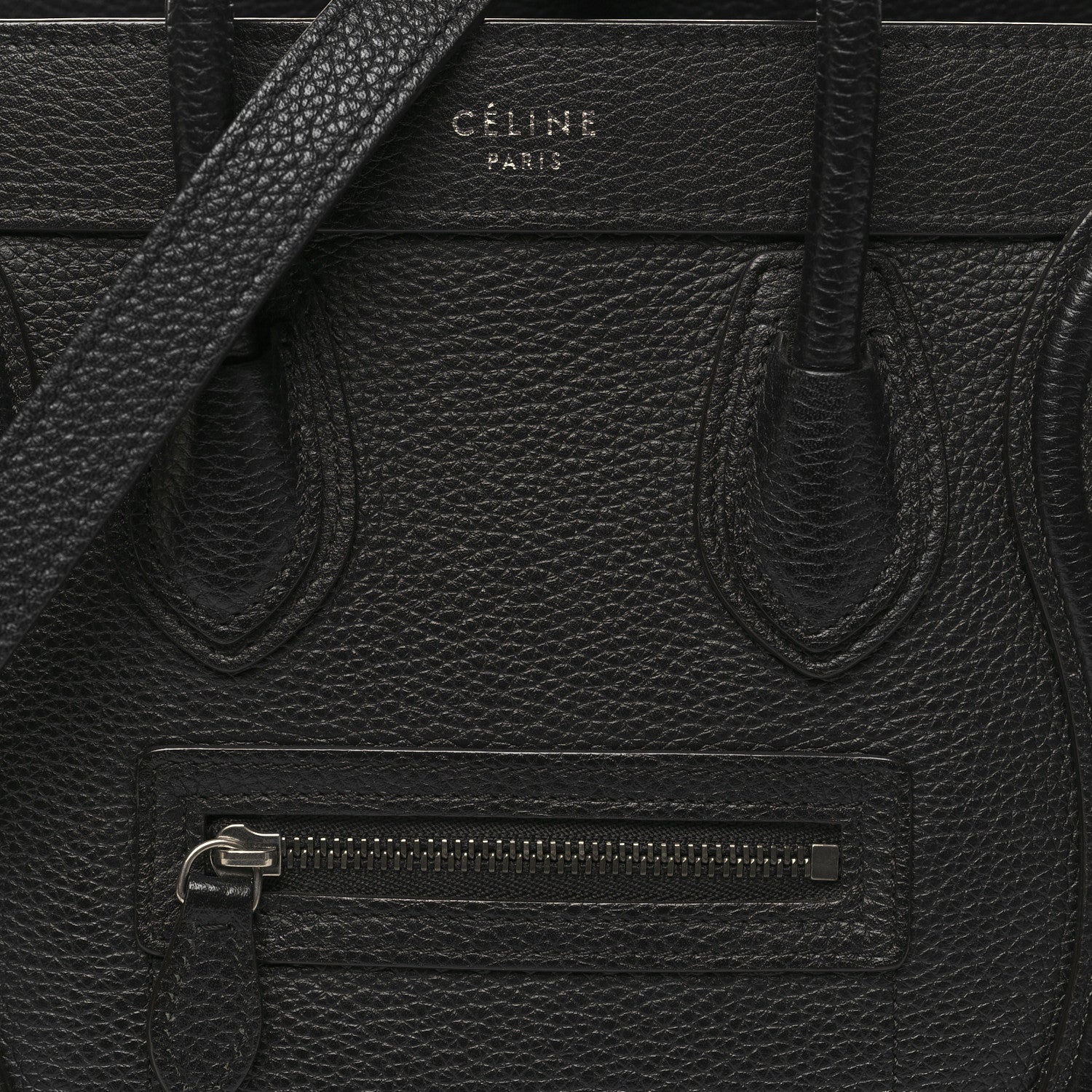 Celine Smooth Calfskin Nano Luggage Black 7 of 10