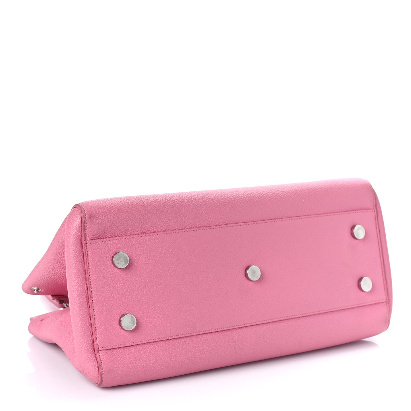 Grained Calfskin Small Cabas Rive Gauche Rose Clair