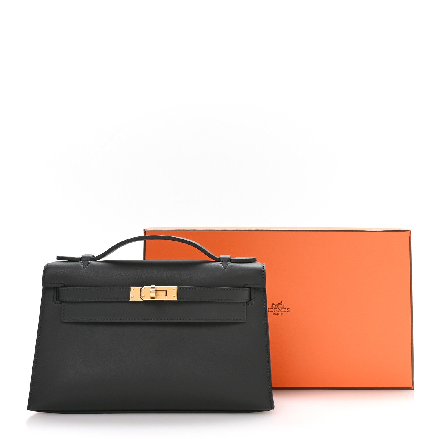 Hermes Swift Kelly Pochette Clutch Black 11 of 11