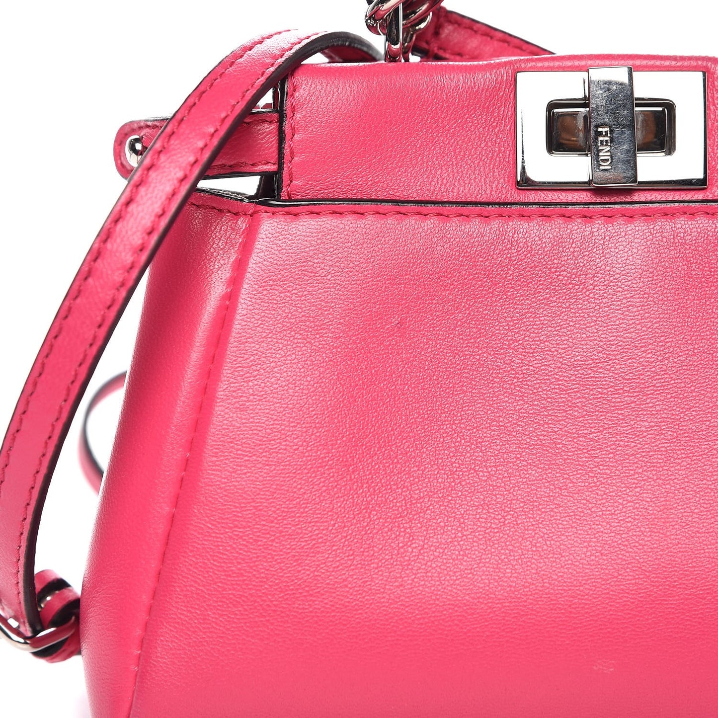 Shiny Nappa Micro Peekaboo Iconic Satchel Fuxia