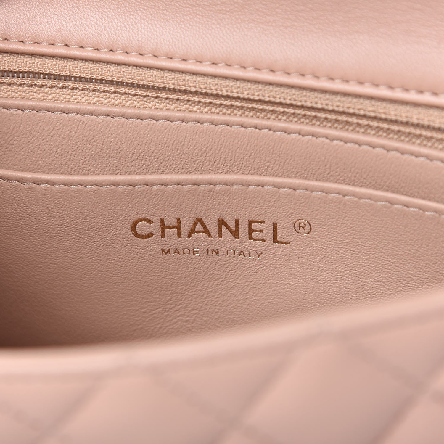 Chanel Lambskin Quilted Mini Rectangular Flap Beige 8 of 11