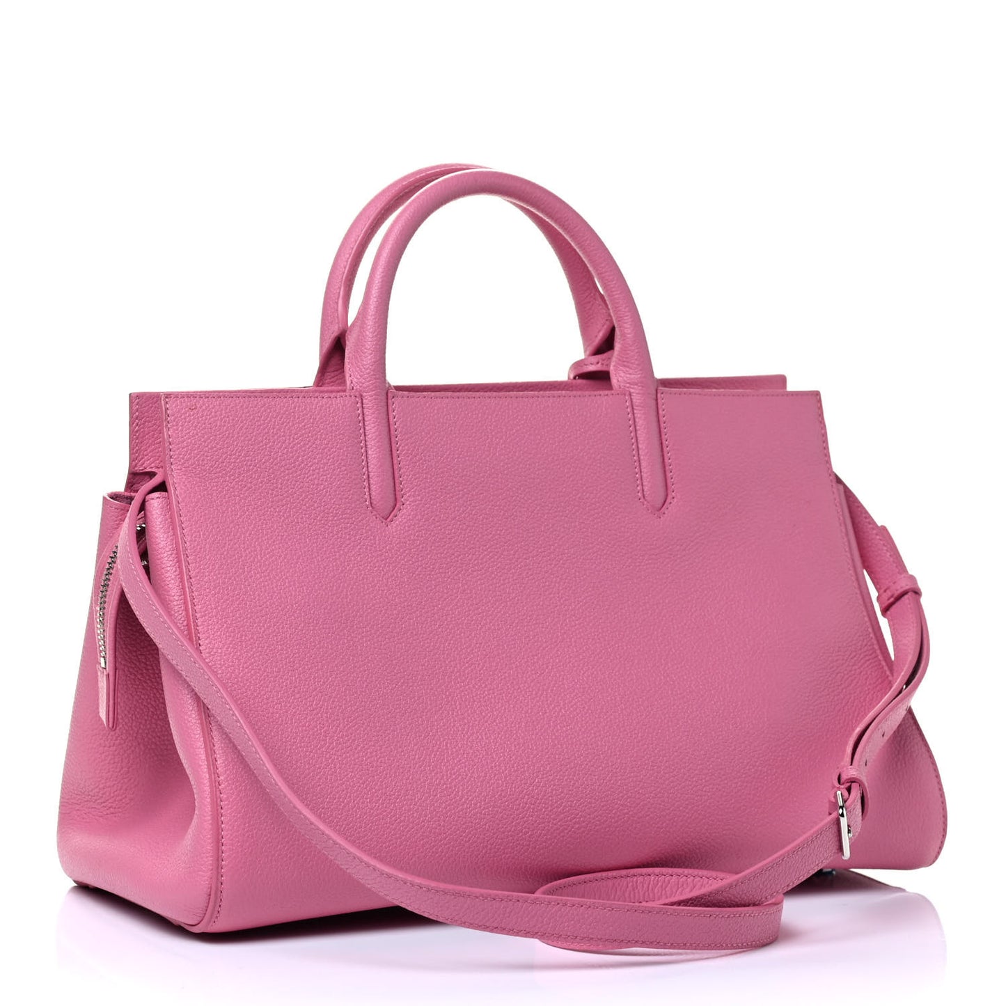 Grained Calfskin Small Cabas Rive Gauche Rose Clair
