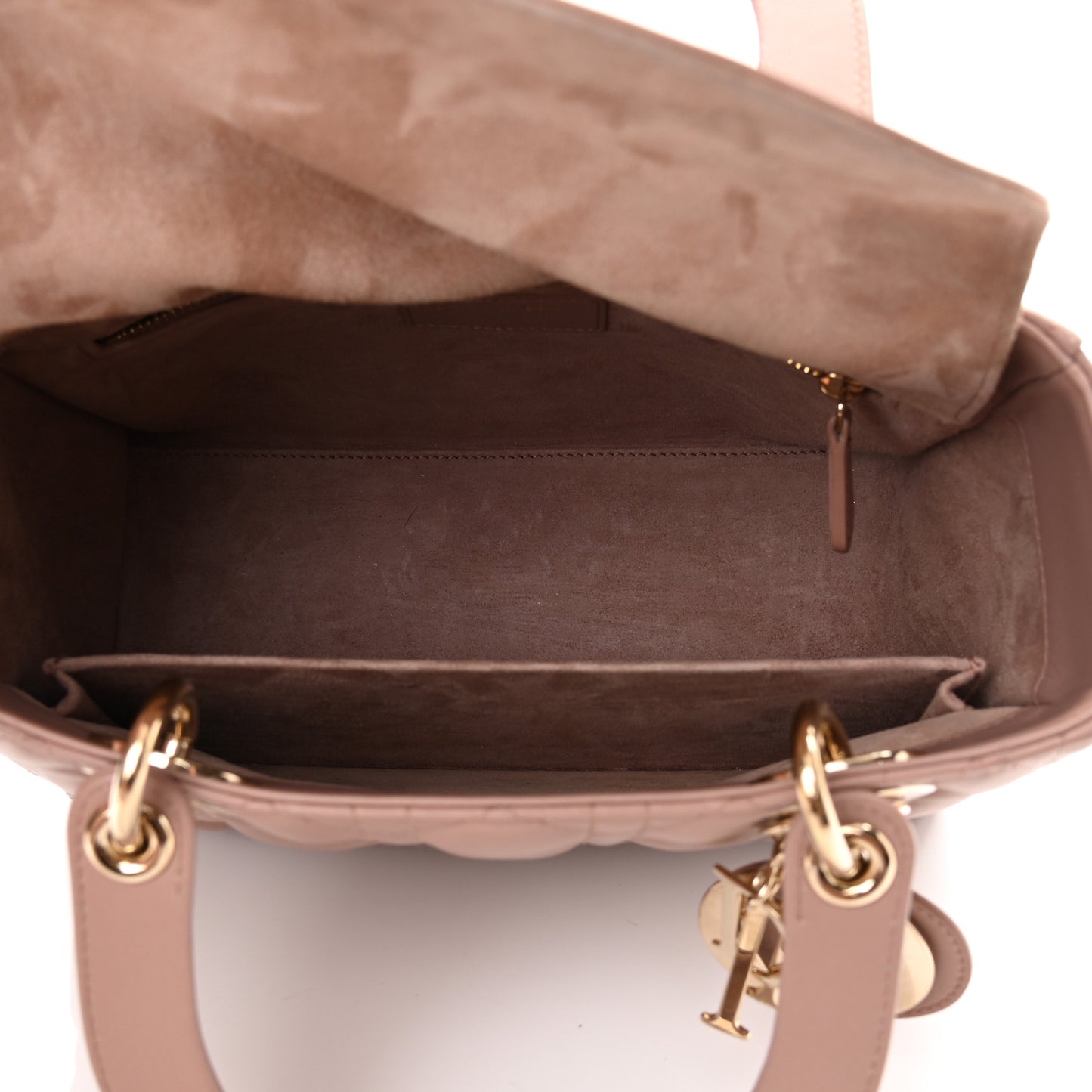 Lambskin Cannage Medium Lady Dior Bois de Rose