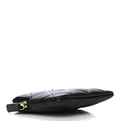 Chanel Caviar Quilted Zip Card Holder Wallet Black 4 of 11