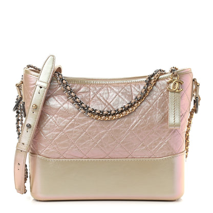 Chanel Iridescent Aged Calfskin Quilted Medium Gabrielle Hobo Light Pink 1 of 10