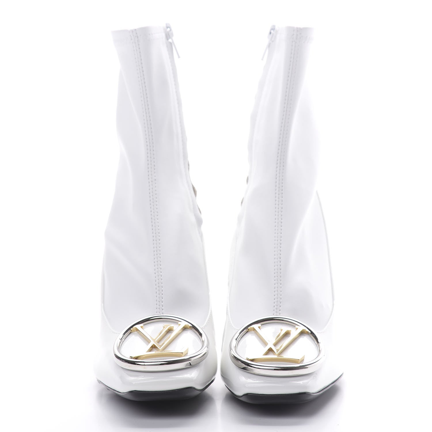 Louis Vuitton Patent Madeleine Ankle Boots 36 White 2 of 7