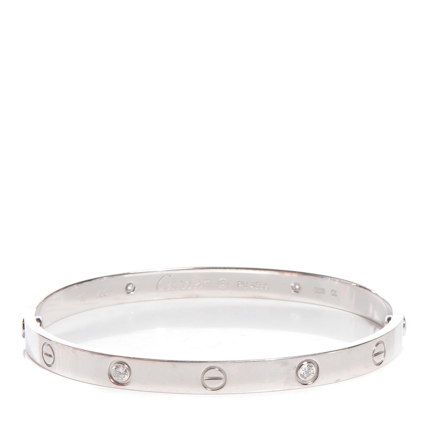 18K White Gold 4 Diamond LOVE Bracelet 19