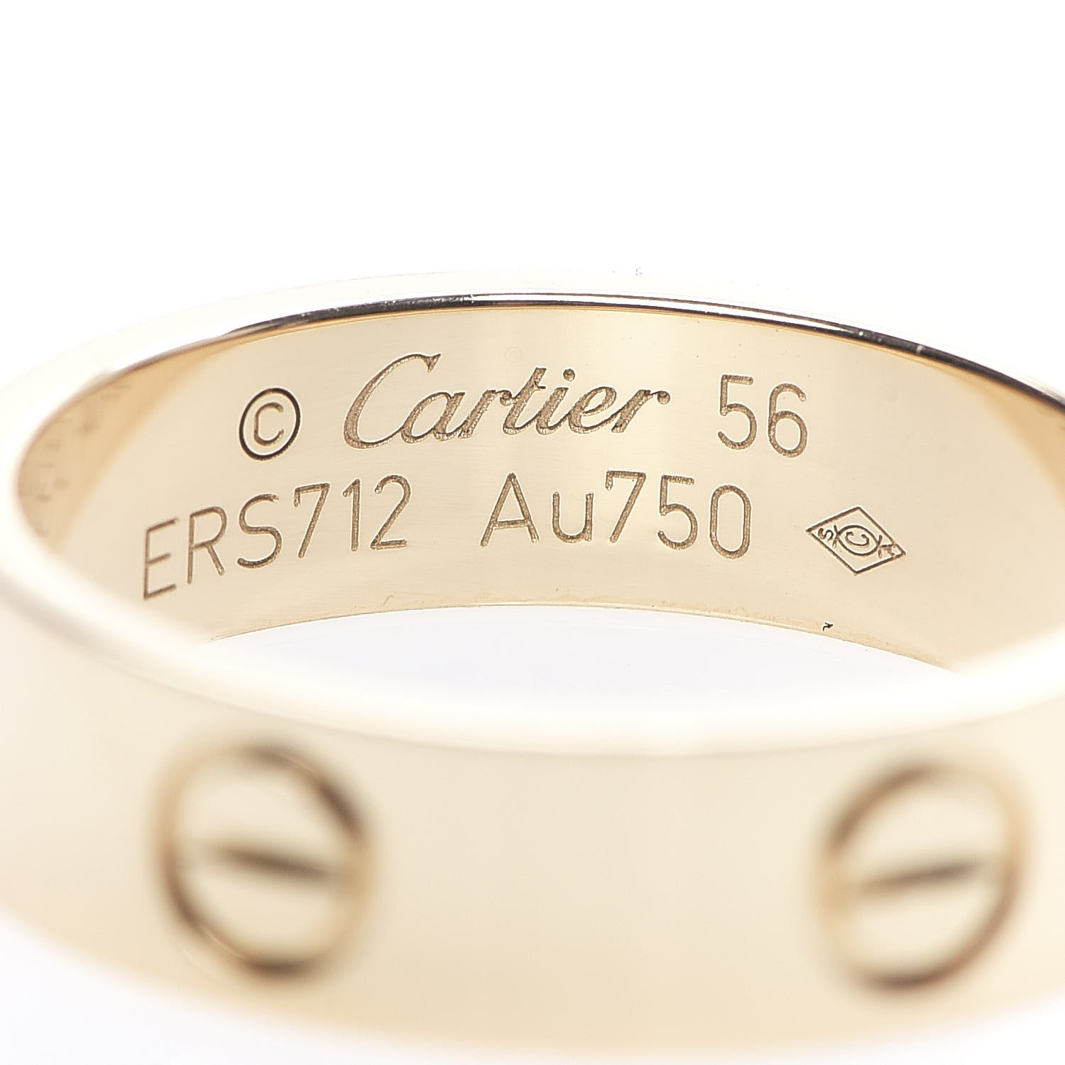 Cartier 18K Yellow Gold 5.5mm LOVE Ring 56 7.5 3 of 5
