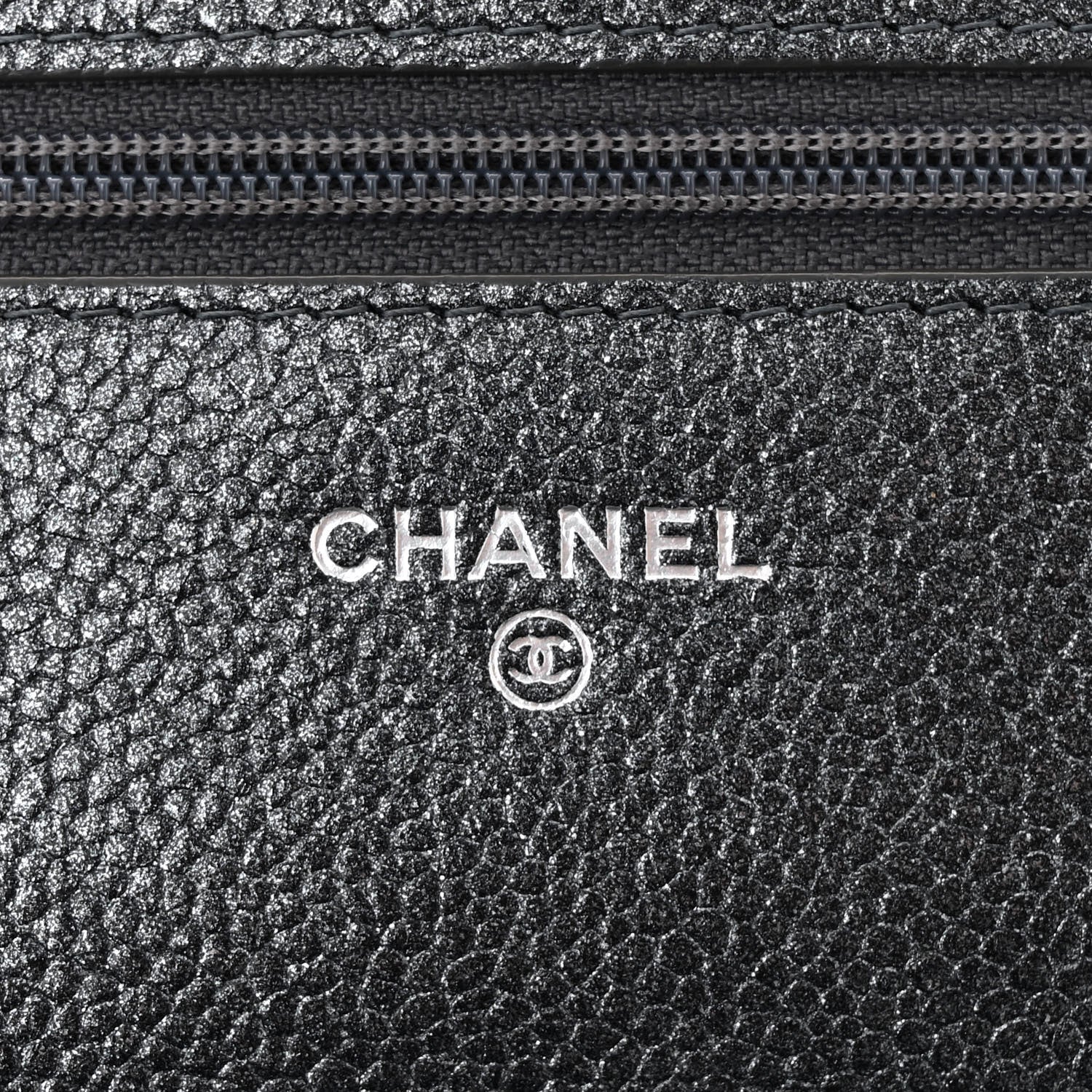 Chanel Pearly Caviar Quilted Wallet On Chain WOC Grey 6 of 14