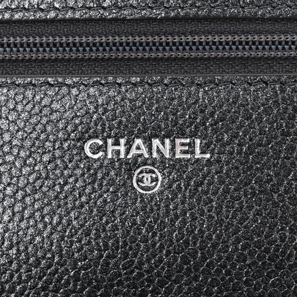 Chanel Pearly Caviar Quilted Wallet On Chain WOC Grey 6 of 14