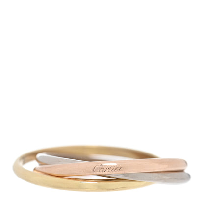 Cartier 18K Pink Yellow White Gold Extra Small Trinity Ring 48 4.5 1 of 5