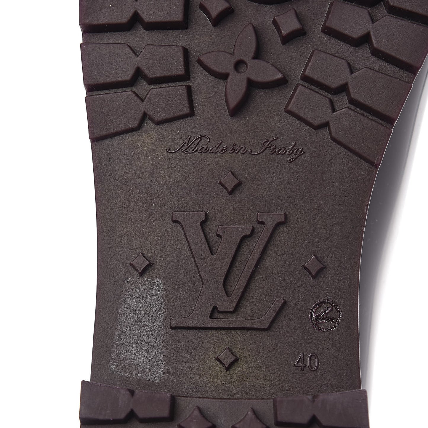 Rubber Embossed Monogram Splash Rain Boots 40 Brown