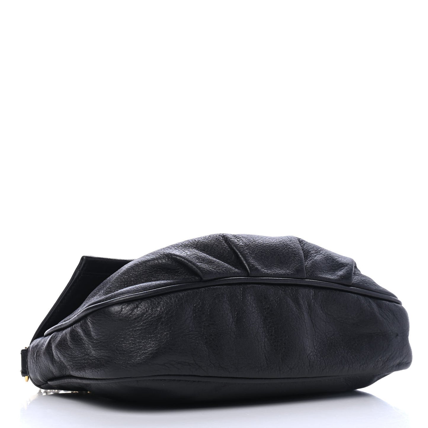 Vitello Flamingo Fendista Pouchette Crossbody Black