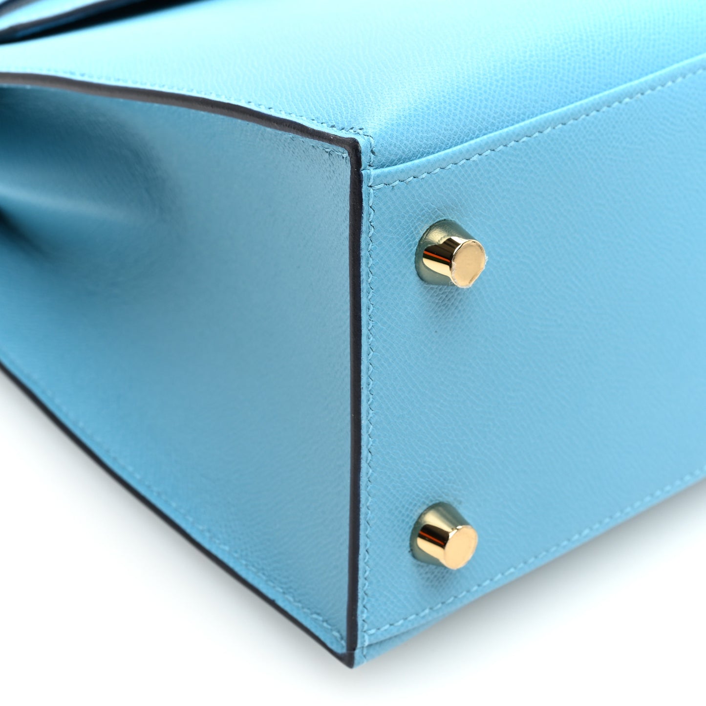 Madame Calfskin Kelly Sellier 25 Bleu du Nord