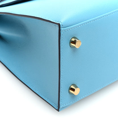 Hermes Madame Calfskin Kelly Sellier 25 Bleu du Nord 9 of 11