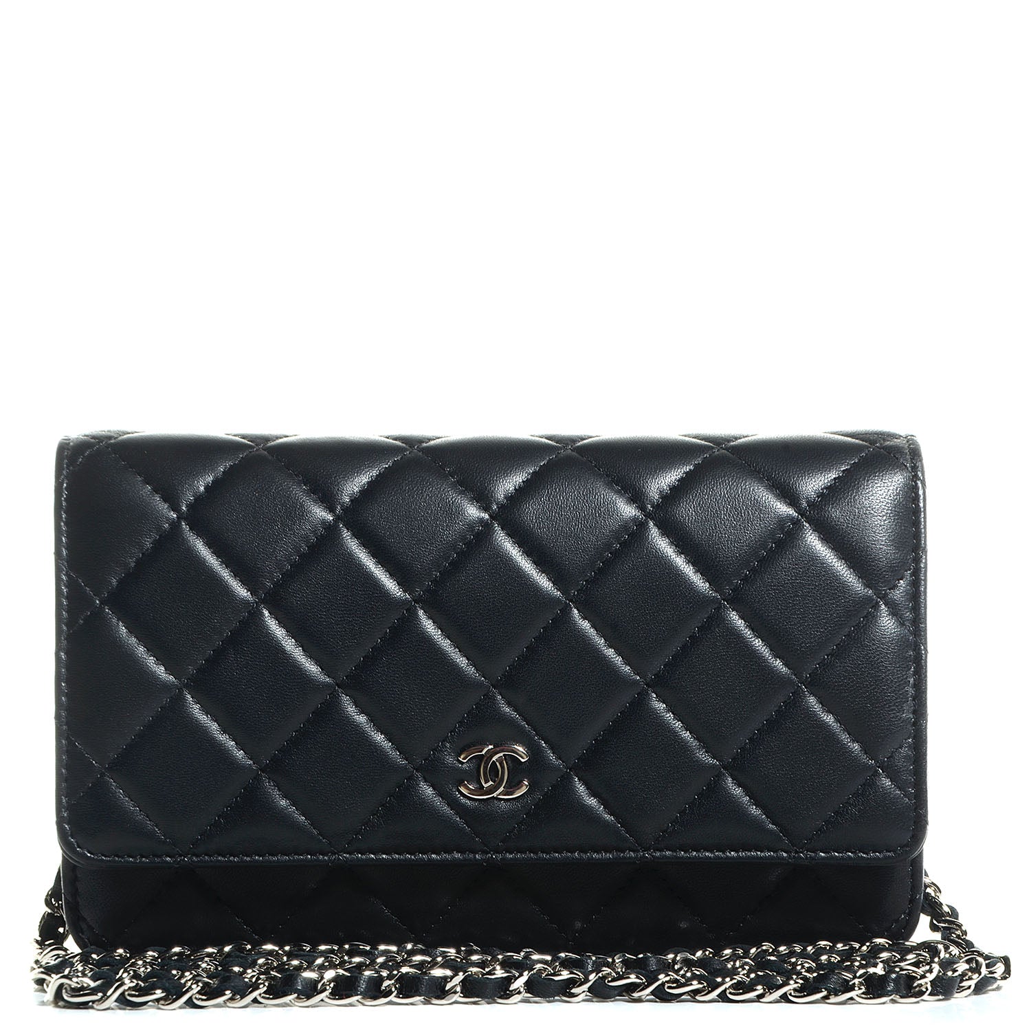 Chanel Lambskin Quilted Wallet On Chain WOC Black 1 of 9
