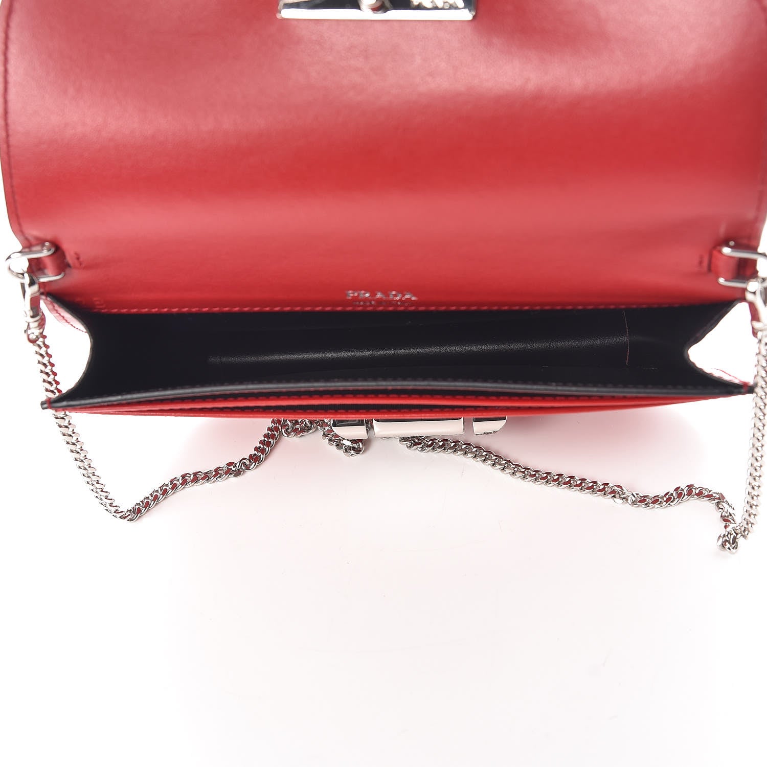 Prada Spazzolato Sybille Monochrome Crossbody Bag Rosso 7 of 9