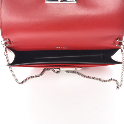 Prada Spazzolato Sybille Monochrome Crossbody Bag Rosso 7 of 9