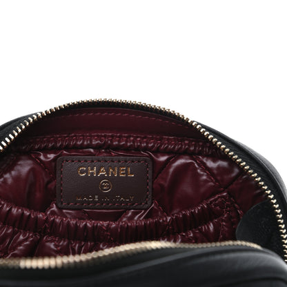 Chanel Caviar Quilted Small Curvy Pouch Cosmetic Case Black 6 of 10