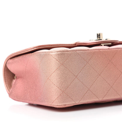 Chanel Metallic Lambskin Quilted Ombre Mini Rectangular Flap Pink 6 of 11