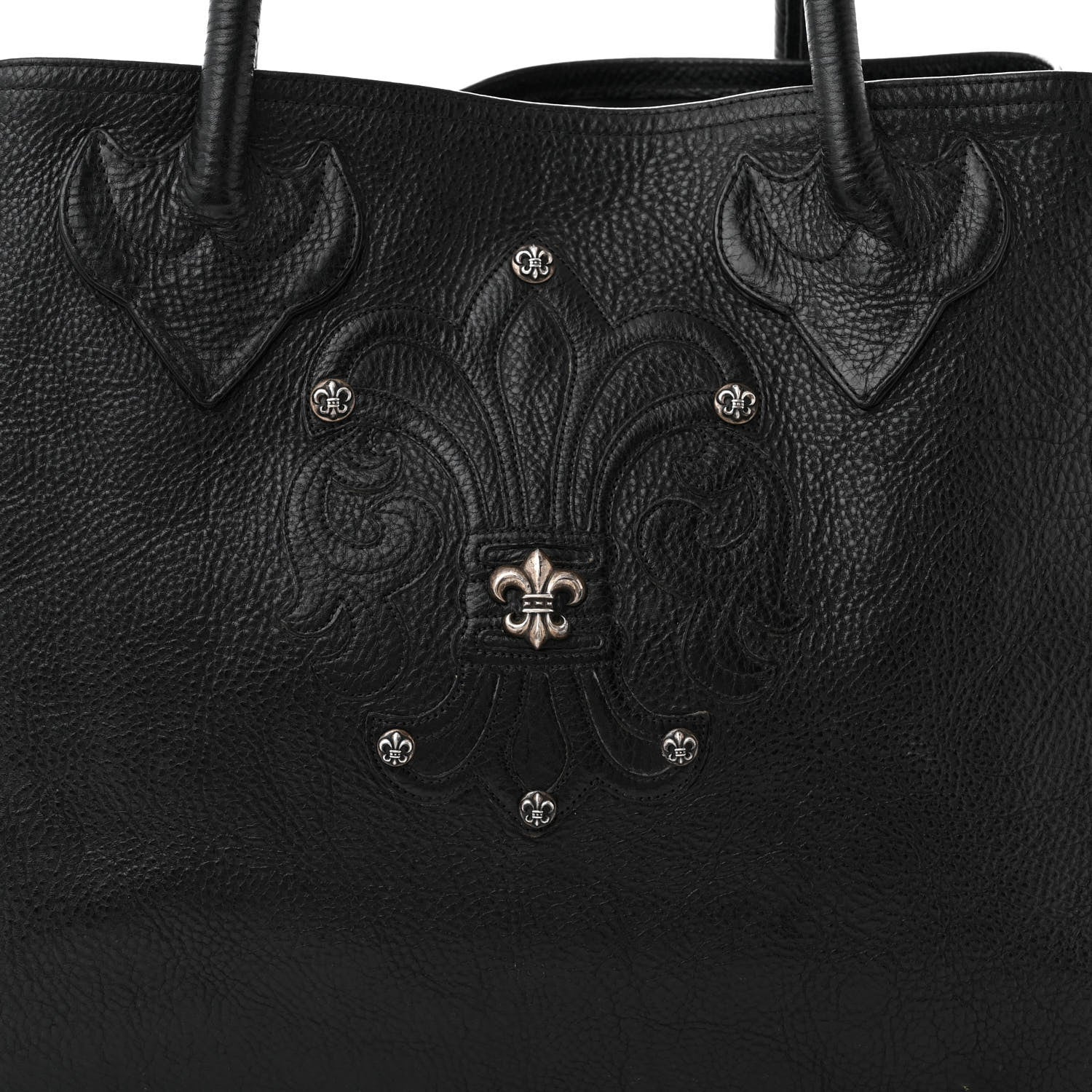 Chrome Hearts Grained Calfskin Fleur De Lis Tote Black 7 of 10