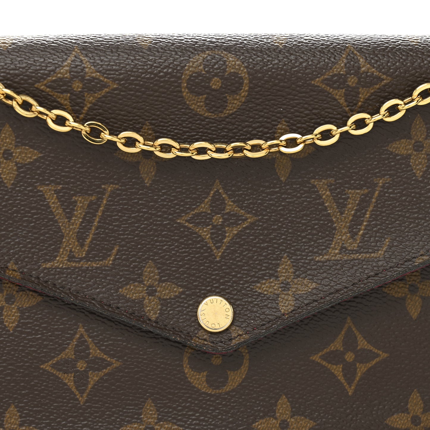 Monogram Pochette Felicie Chain Wallet Fuchsia