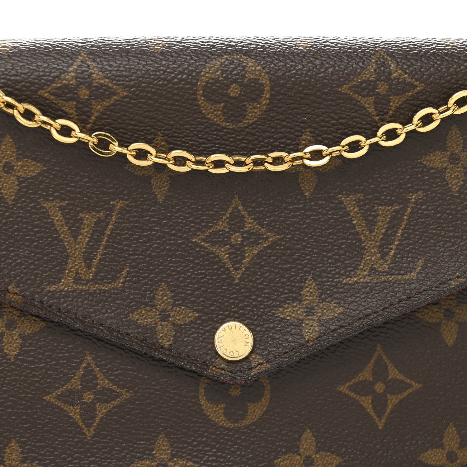 Louis Vuitton Monogram Pochette Felicie Chain Wallet Fuchsia 8 of 11