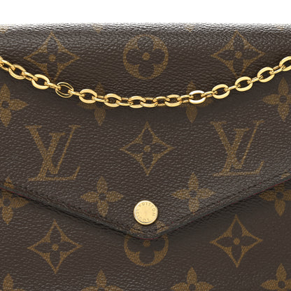 Louis Vuitton Monogram Pochette Felicie Chain Wallet Fuchsia 8 of 11