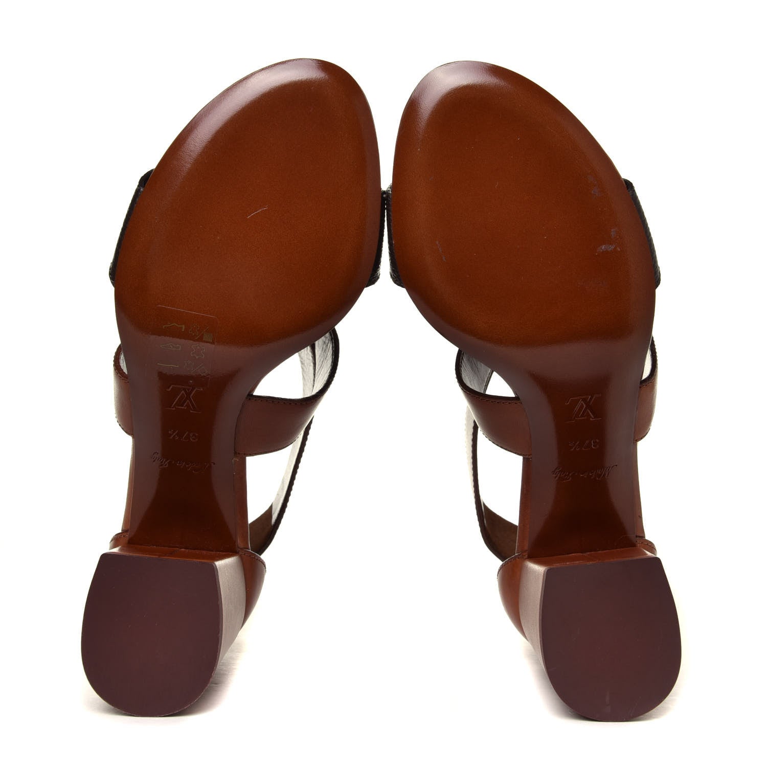 Louis Vuitton Calfskin Monogram Horizon Sandals 37.5 Cognac Brown 11 of 12