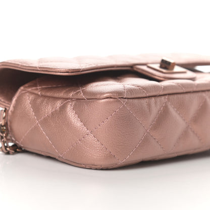Chanel Metallic Grained Calfskin Quilted 2.55 Reissue Phone Holder With Chain Copper 11 of 13