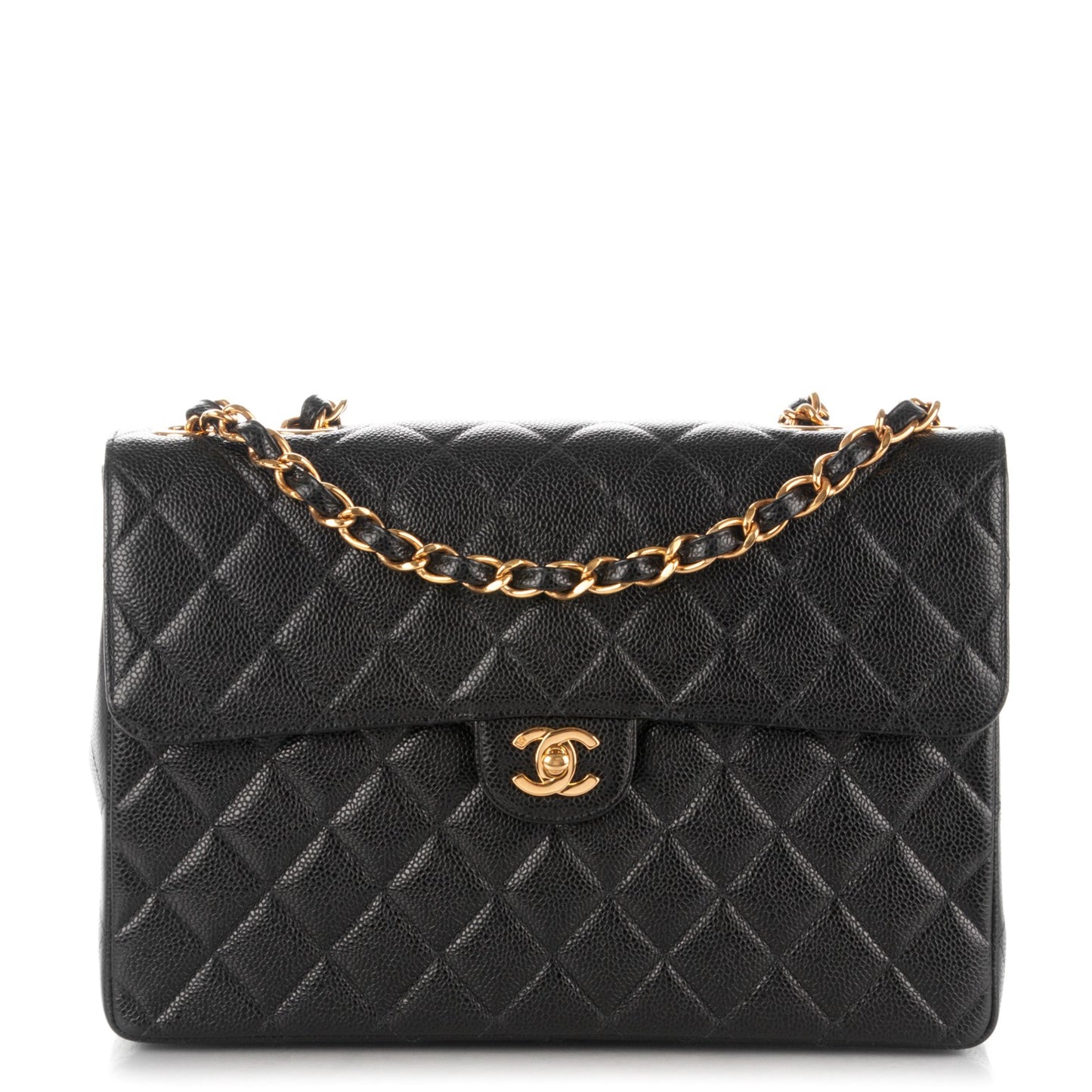 Caviar Quilted Jumbo Single Flap Black