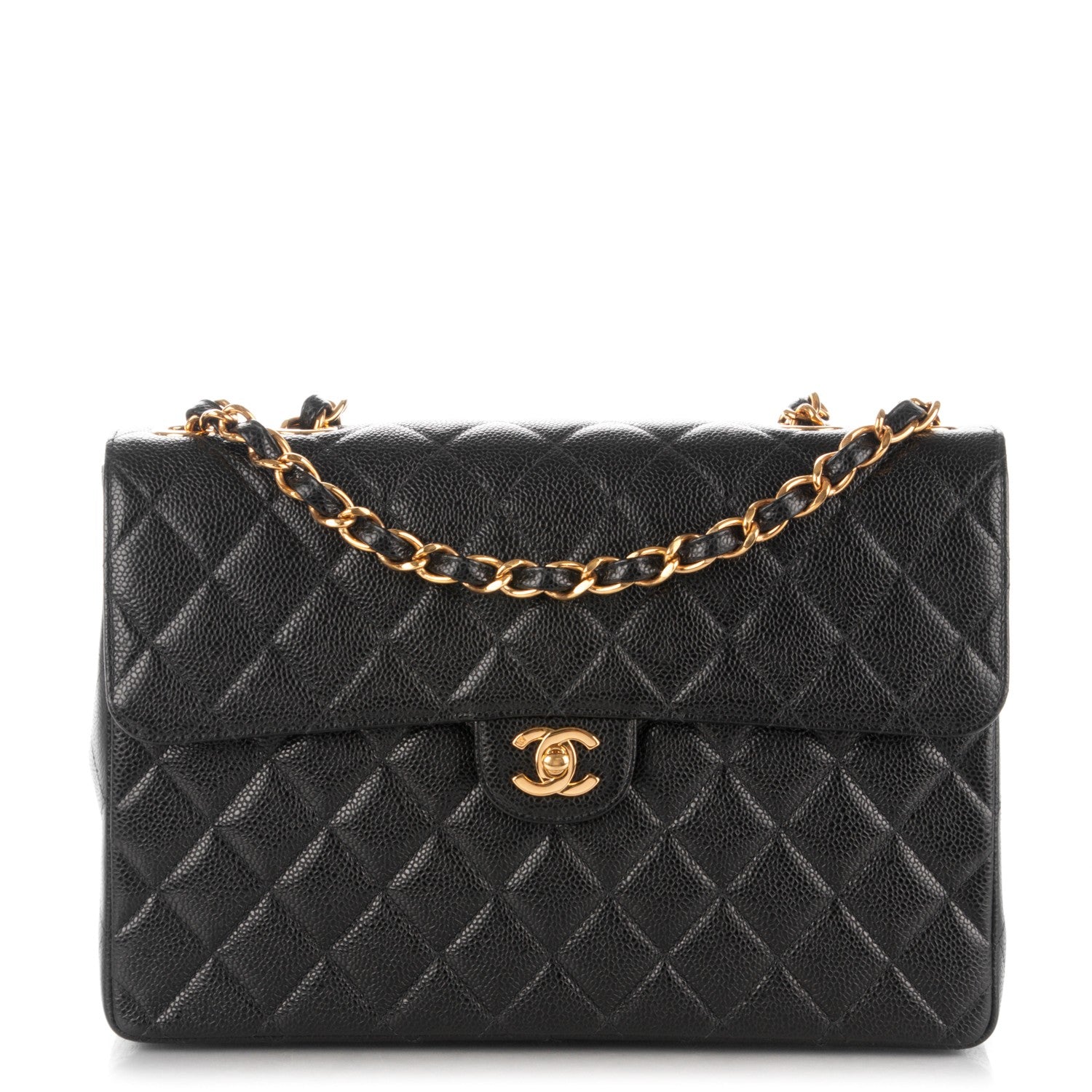 Chanel Caviar Quilted Jumbo Single Flap Black 1 of 9