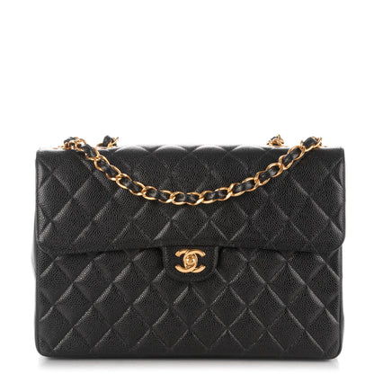 Chanel Caviar Quilted Jumbo Single Flap Black 1 of 9