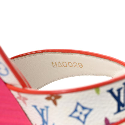 Louis Vuitton Monogram Multicolor Wedge Sandals 39 White Pink 8 of 8