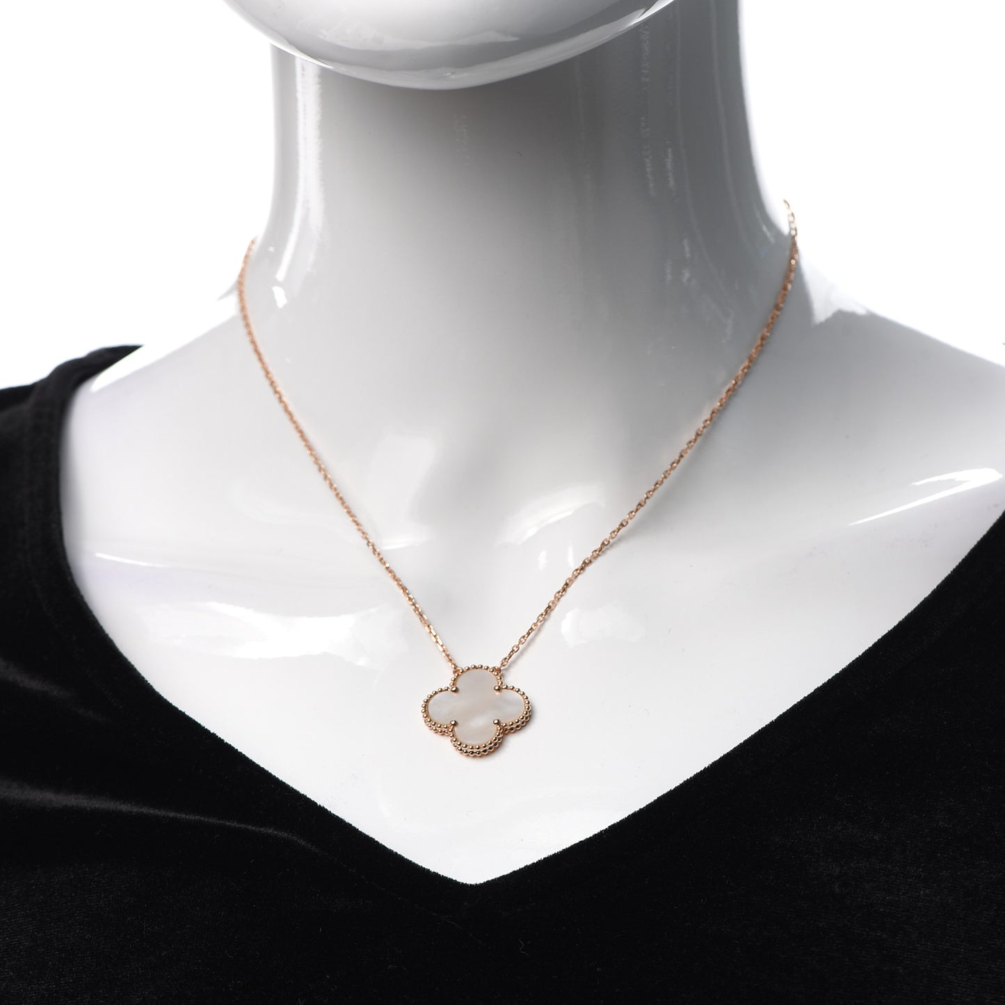 18K Rose Gold Mother of Pearl Magic Alhambra Pendant Necklace