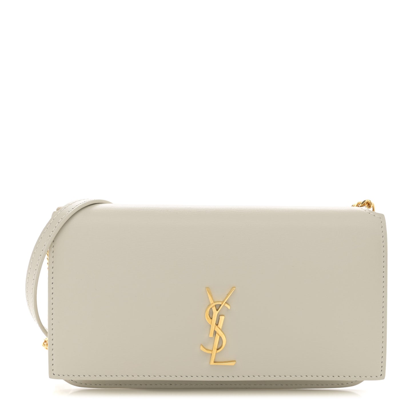 Grained Calfskin Monogram Phone Holder Crossbody Crema Soft