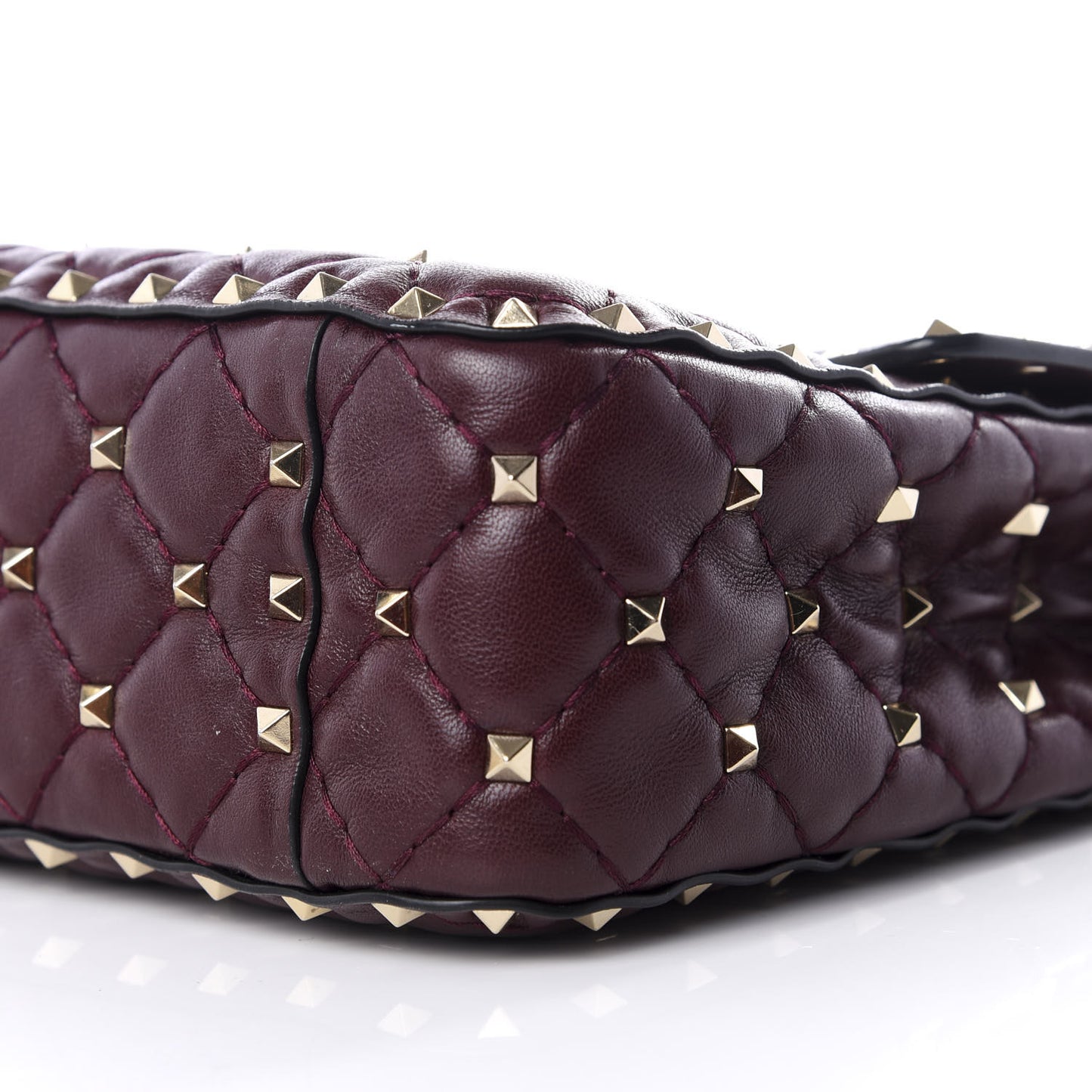 Nappa Medium Rockstud Spike Shoulder Bag Rubin